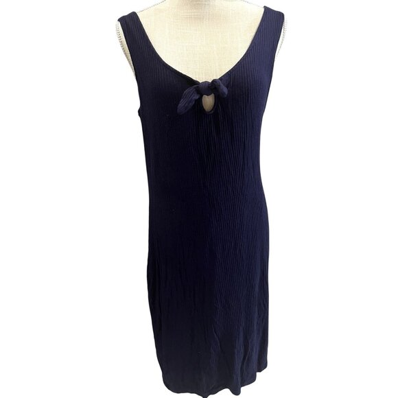 Cupcakes & Cashmere Purple Sleeveless Ribbed Knit Dress W/Front Tie Detail L - Picture 1 of 9